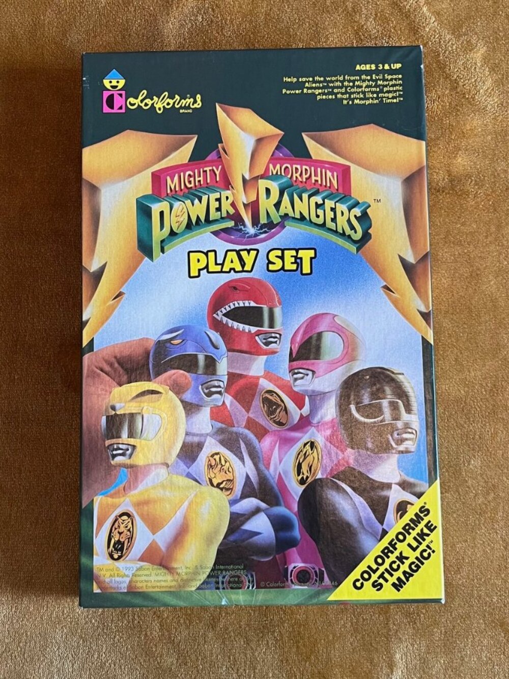 VTG 1993 Mighty Morphin Power Rangers Colorforms Play Set #779 Incomplete
